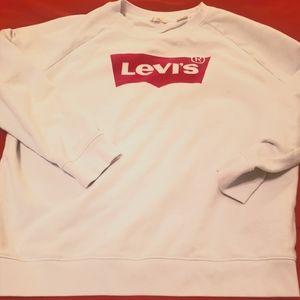 White Levi long sleeve sweat shirt